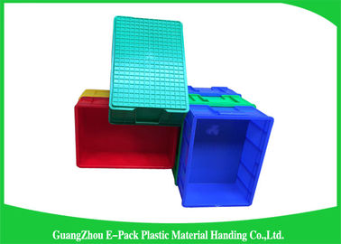 Ahorro de espacio plástico apilable durable de los compartimientos, cajas de almacenamiento negras reutilizables