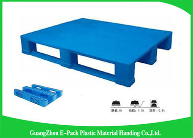 plataformas plásticas azules de 1200 * de 800m m con tres corredores, HDPE plástico de la Virgen de las plataformas de las resbalones