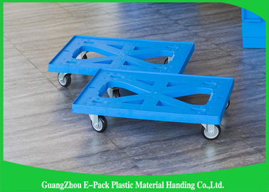 Materiales móviles plásticos azules planos de Dolly Four Wheels el 100% PP para industrial
