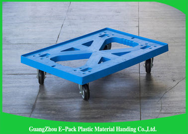 Materiales móviles plásticos azules planos de Dolly Four Wheels el 100% PP para industrial