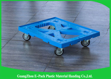 Materiales móviles plásticos azules planos de Dolly Four Wheels el 100% PP para industrial