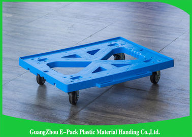 Materiales móviles plásticos azules planos de Dolly Four Wheels el 100% PP para industrial