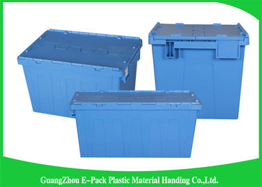 45L caja plástica con la mudanza rentable con bisagras de la tapa, compartimientos de almacenamiento plásticos grandes para empaquetar