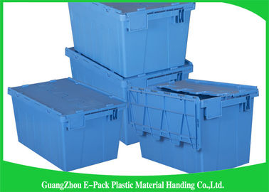 45L caja plástica con la mudanza rentable con bisagras de la tapa, compartimientos de almacenamiento plásticos grandes para empaquetar