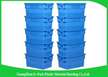 Envases de plástico grandes logísticos de empaquetado, mudanza de Tote With Hinged Lid Rentable de la distribución