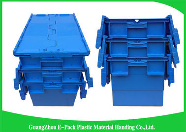 Envases de plástico grandes logísticos de empaquetado, mudanza de Tote With Hinged Lid Rentable de la distribución