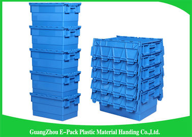 Envases de plástico grandes logísticos de empaquetado, mudanza de Tote With Hinged Lid Rentable de la distribución