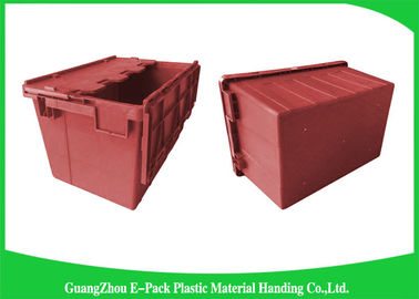 Warehouse Tote Boxes plástico encajable/compartimientos apilables con las tapas con bisagras