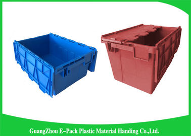Warehouse Tote Boxes plástico encajable/compartimientos apilables con las tapas con bisagras