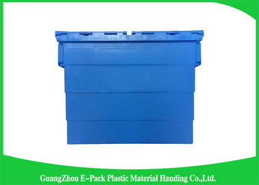 Plástico apilable móvil resistente Tote Boxes With Hinged Lids