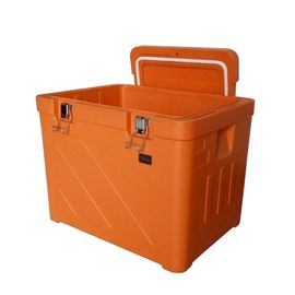 Caja fresca aislada plástica no tóxica anaranjada, caja de almacenamiento fría de la comida campestre 110L