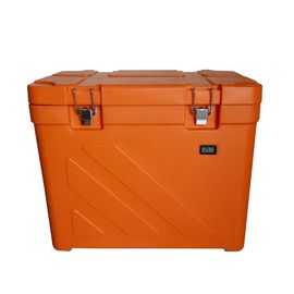 Caja fresca aislada plástica no tóxica anaranjada, caja de almacenamiento fría de la comida campestre 110L