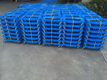 El transporte Dolly Loading Totes With plástica 3 avanza lentamente los echadores del freno de la PU