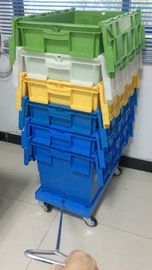 3 avanza lentamente cuatro que la PU rueda a Dolly Rudder Moving Customized de amontonamiento plástica