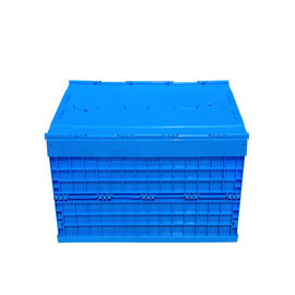 Plástico más de gran capacidad atado Tote Boxes Stronger plegable de las tapas y durabilidad