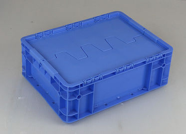 Volúmenes de ventas plásticos con bisagras de Tote Boxes Blue Color Stacking del almacenamiento de las tapas