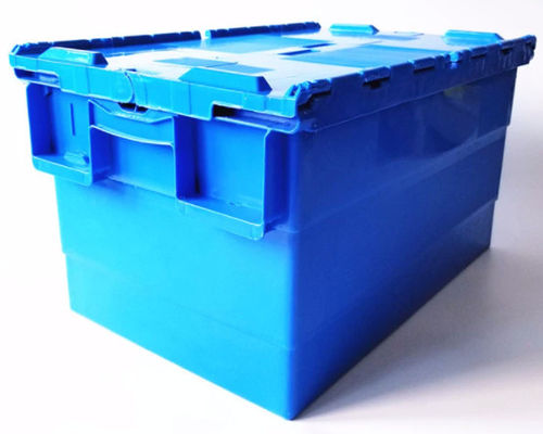 Contenedor de almacenamiento plástico azul de Grey Green 60L con la tapa