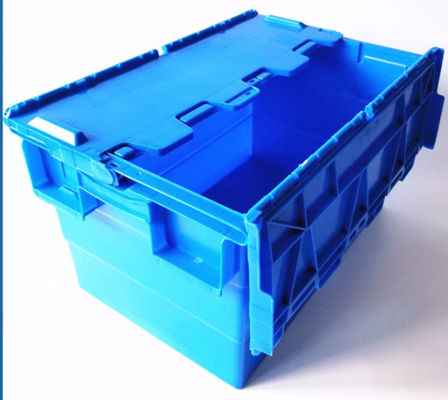 Contenedor de almacenamiento plástico azul de Grey Green 60L con la tapa
