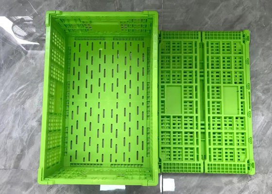 Cajones plásticos plegables del volumen de ventas verde con Mesh Base Light Weight