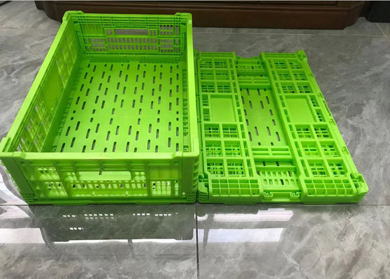 cajones plásticos plegables cargados de la fruta vegetal 20kg
