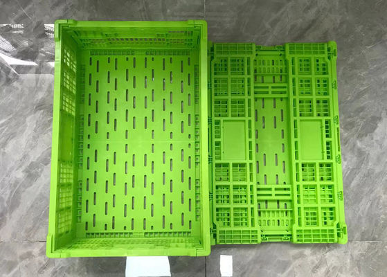 cajones plásticos plegables cargados de la fruta vegetal 20kg