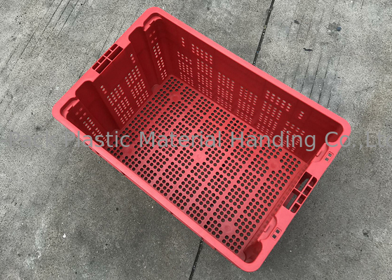Cajones de amontonamiento plásticos encajables expresados para la altura de Mesh Structure 120m m de la fruta